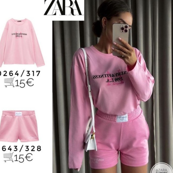 NEW WITH TAGS ZARA 2 piece set LUXURY & FITNESS 1990 L.A - Picture 7 of 8